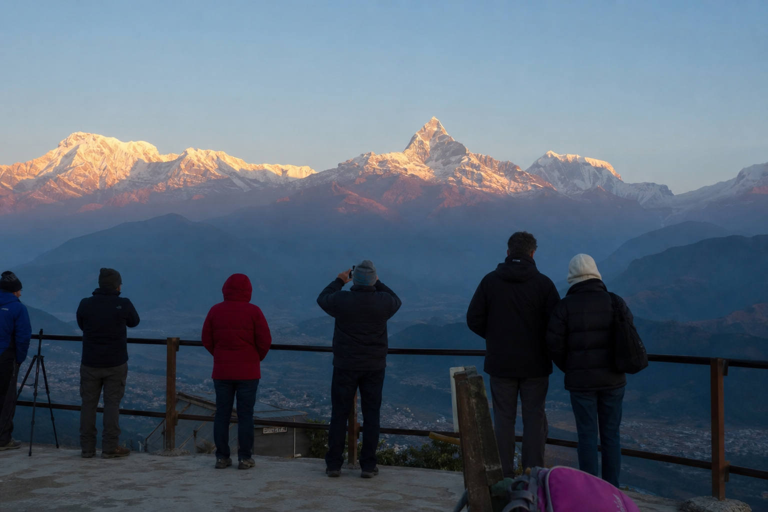 Sarangkot sunrise over Annapurna
